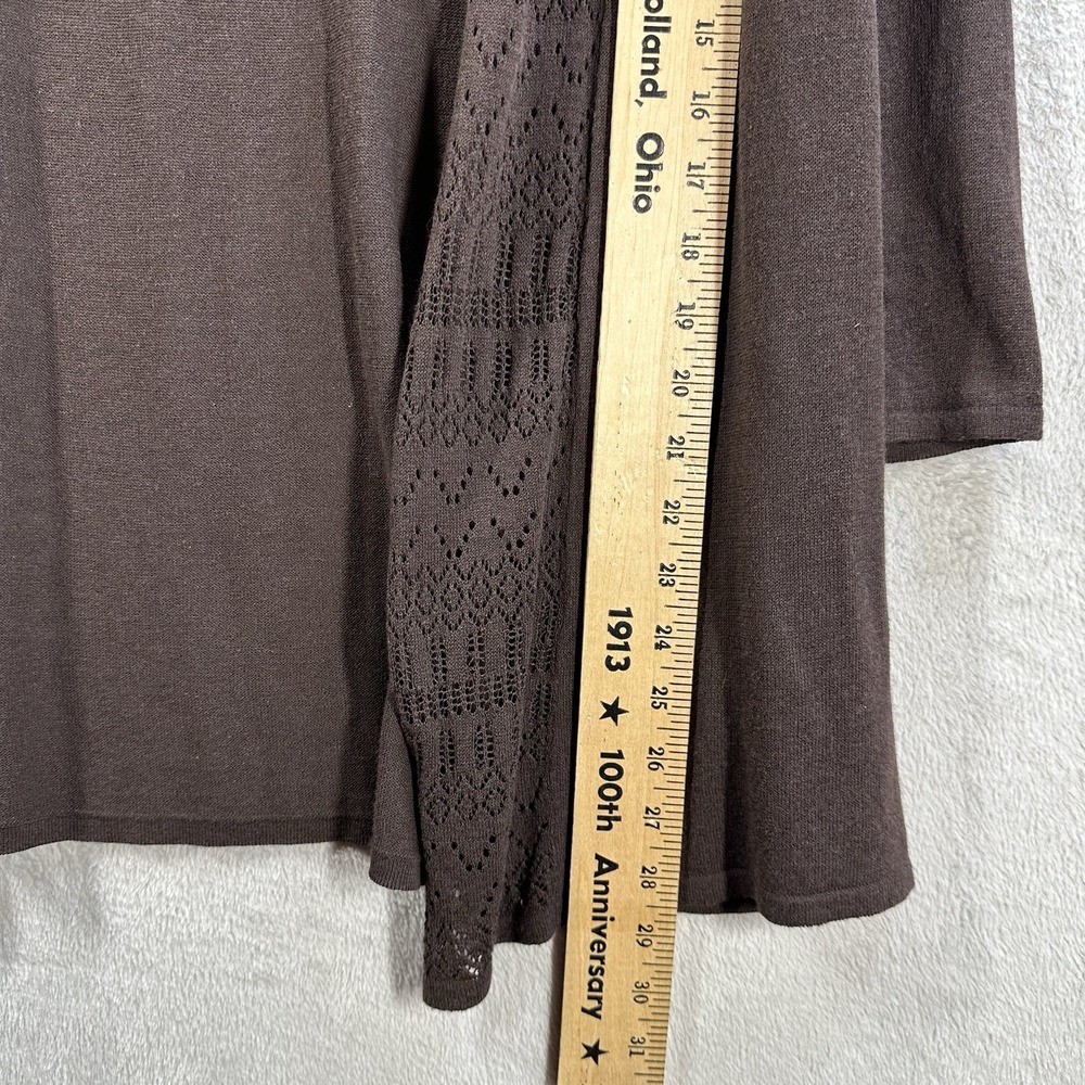 Chico's Open Front Lightweight Knit Brown Cardigan Sweater Size L (2) Summer - Picture 3 of 6